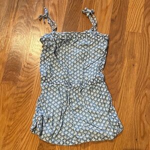 Vineyard Vines Blue and White Leaf Print Top